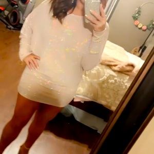 NanaMacs Blush Sequin Long Sleeve Tunic Dress